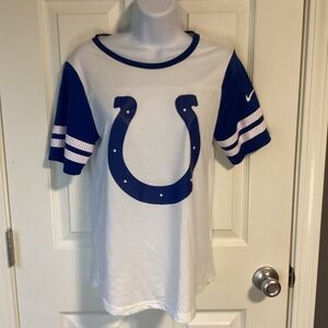 Nike NFL Colts football shirt with jersey material sleeves-size small